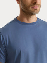 Maglietta girocollo in Jersey Double Mercerized Blu Uomo - Ragno