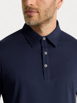 Polo a manica corta in Jersey Double Mercerized Blu Uomo - Ragno