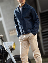 Giacca con zip in Raw Denim Blu Uomo - Ragno