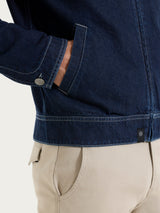 Giacca con zip in Raw Denim Blu Uomo - Ragno