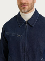 Giacca con zip in Raw Denim Blu Uomo - Ragno