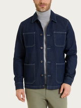 Giacca corta Utility in Raw Denim Blu Uomo - Ragno