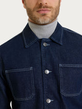 Giacca corta Utility in Raw Denim Blu Uomo - Ragno