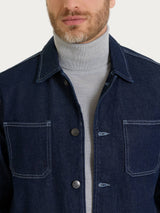 Giacca corta Utility in Raw Denim Blu Uomo - Ragno