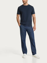 Maglietta girocollo tinta unita in Ultralight Blu Uomo - Ragno