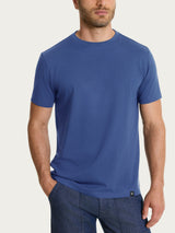 Maglietta girocollo tinta unita in Ultralight Blu Uomo - Ragno