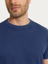 Maglietta girocollo tinta unita in Ultralight Blu Uomo - Ragno