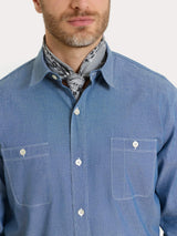 Camicia con tasche in Raw Chambray Blu Uomo - Ragno