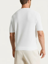 Maglia a manica corta in punto piquet di Puro Cotone Bianchi Uomo - Ragno