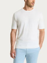 Maglia a manica corta in maglia rasata di Puro Cotone Bianchi Uomo - Ragno