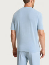 Maglia a manica corta in maglia rasata di Puro Cotone Azzurri Uomo - Ragno
