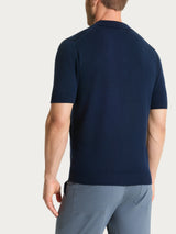 Polo a manica corta in maglia rasata di Puro Cotone Blu Uomo - Ragno