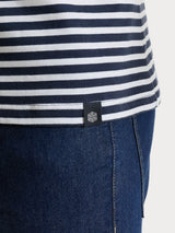 T-shirt a macro righe in Jersey di Cotone Heavy Duty Blu Uomo - Ragno