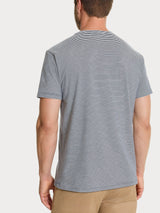 T-shirt a micro righe in Jersey di Cotone Heavy Duty Blu Uomo - Ragno