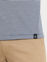 T-shirt a micro righe in Jersey di Cotone Heavy Duty Blu Uomo - Ragno
