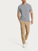 T-shirt a micro righe in Jersey di Cotone Heavy Duty Blu Uomo - Ragno