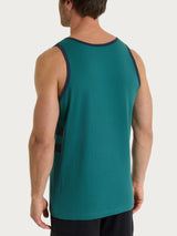 Grünes, breitschultriges Tank-Top aus Baumwoll-Jersey für Herren mit Tasche - Ragno