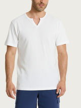 T-shirt con scollo a V in slub jersey di cotone Bianchi Uomo - Ragno