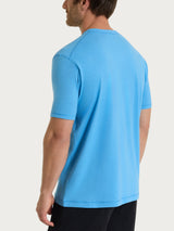 T-shirt con scollo a V in slub jersey di cotone Azzurri Uomo - Ragno