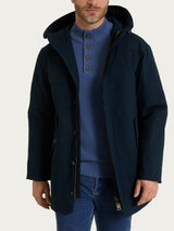 Parka con cappuccio in Winter Canvas Blu Uomo - Ragno