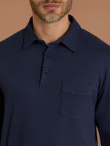 Pigiama polo con taschino in interlock di cotone Blu Uomo - Ragno