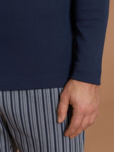 Pigiama girocollo in interlock di cotone Blu Uomo - Ragno