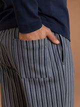 Pigiama serafino in interlock di cotone Blu Uomo - Ragno
