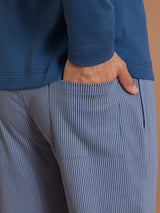Pigiama a righe e collo serafino in interlock di caldo cotone Azzurri Uomo - Ragno