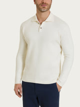 Polo a manica lunga in NaturalSoft Bianchi Uomo - Ragno