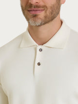 Polo a manica lunga in NaturalSoft Bianchi Uomo - Ragno