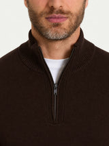 Lupetto con mezza zip in NaturalSoft Marroni Uomo - Ragno