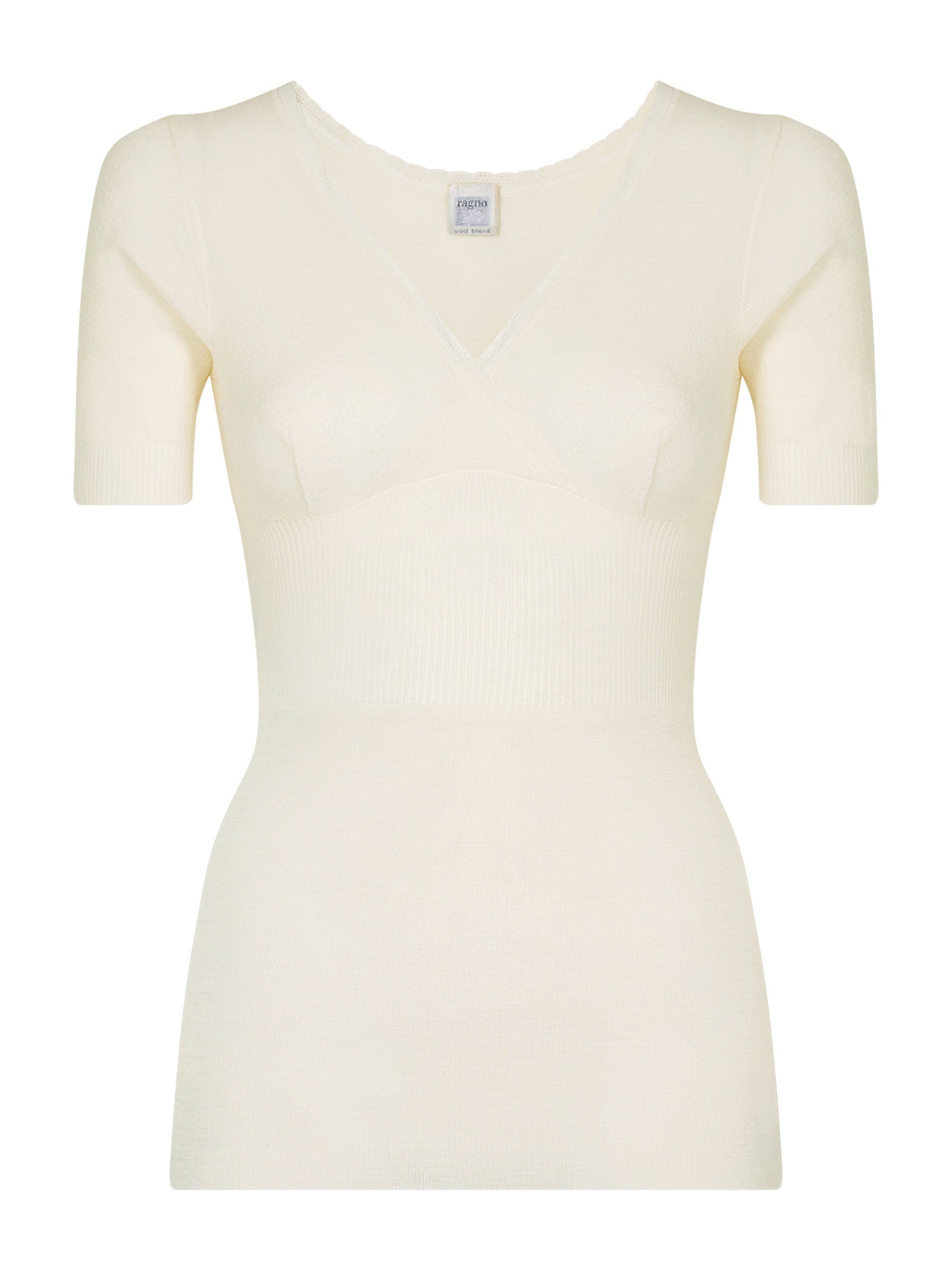 Lana Seta - Maglietta a manica corta in lana e seta    Bianchi Donna - Ragno