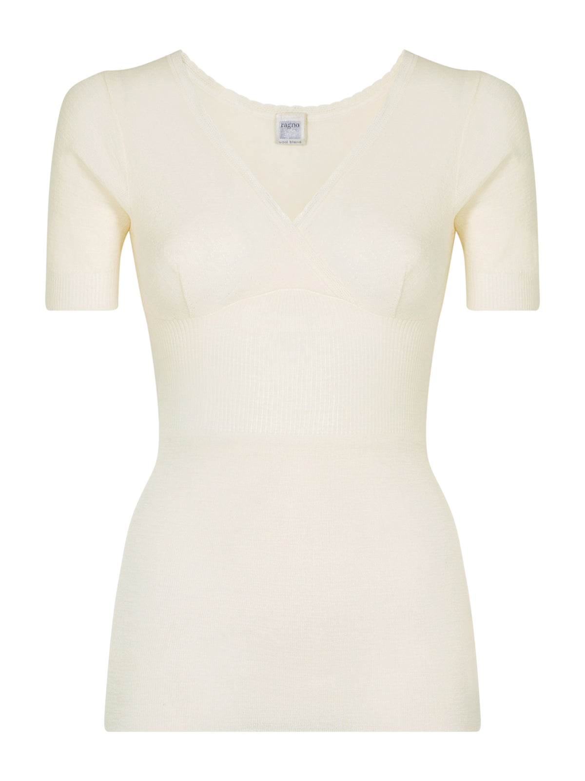 Lana Seta - Maglietta a manica corta in lana e seta    Bianchi Donna - Ragno