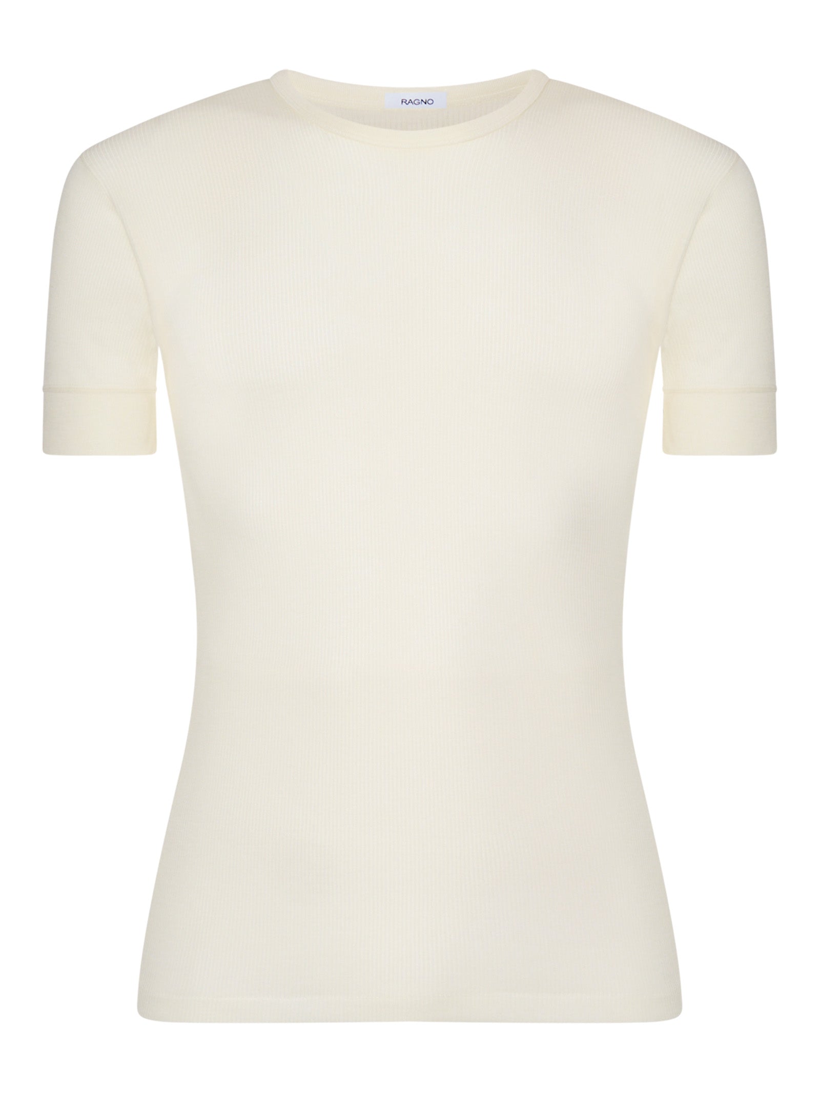 Merino Light - Maglietta girocollo in costina di lana leggera Bianchi Uomo - Ragno