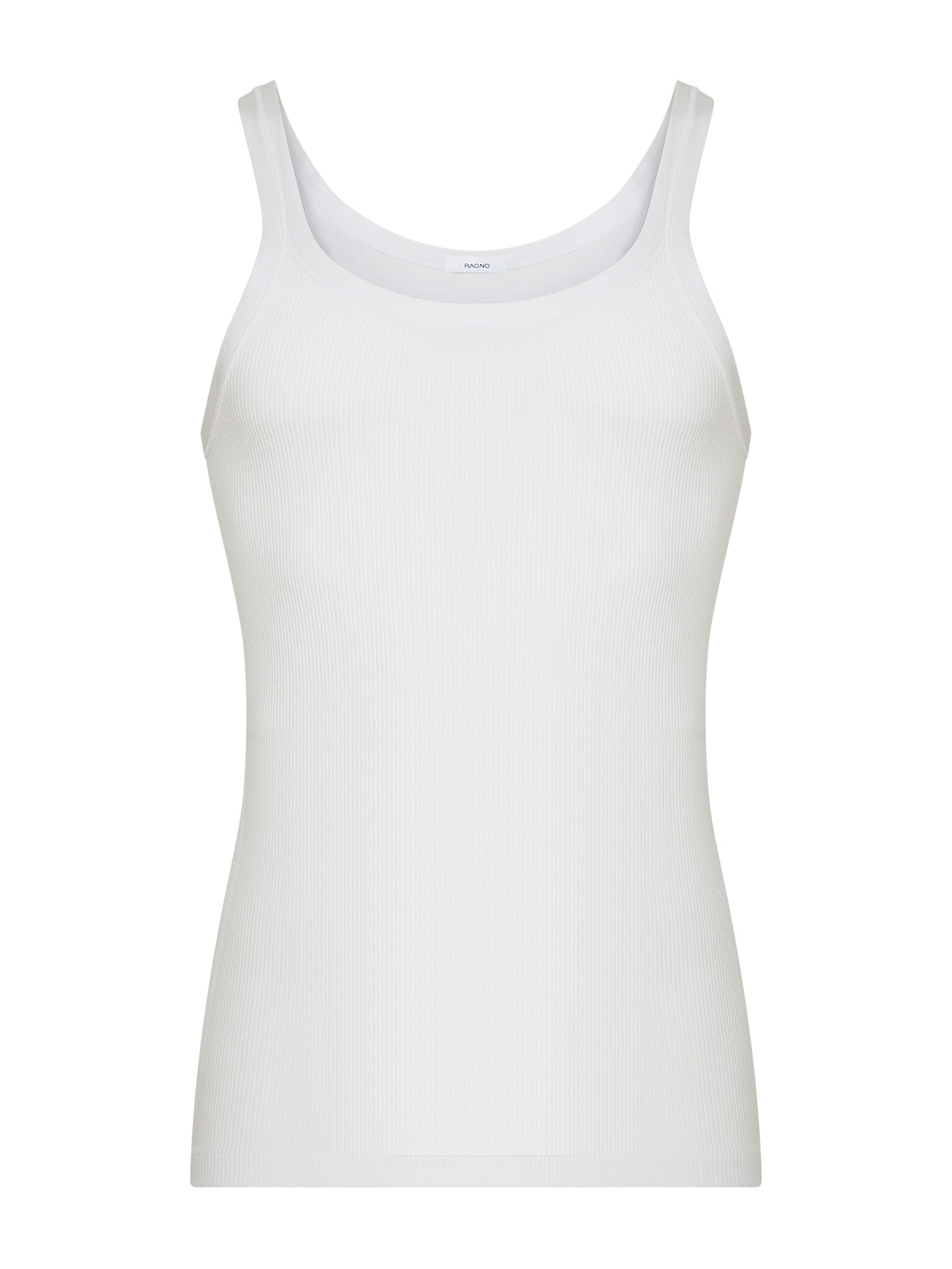 100 Cotone - Canottiera spalla stretta in costina di cotone Bianchi Uomo - Ragno