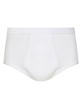 100 Cotone - Slip alto in costina di cotone Bianchi Uomo - Ragno