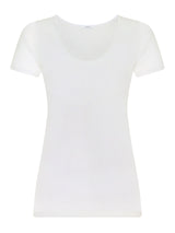 Filo di Scozia - Maglietta in maglia unita di Filo di Scozia Bianchi Donna - Ragno