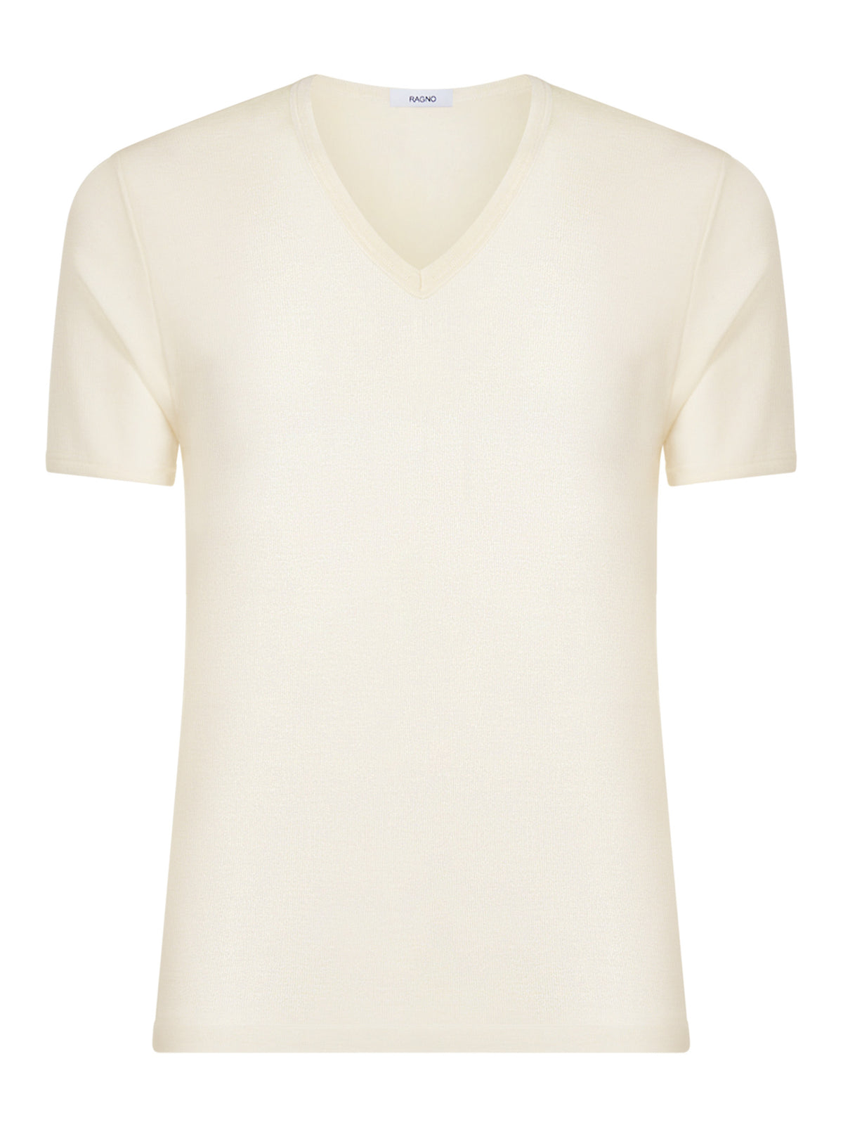 Merino Medium - Maglietta scollo a V in lana di peso medio Bianchi Uomo - Ragno