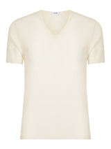 Merino Medium - Maglietta scollo a V in lana di peso medio Bianchi Uomo - Ragno