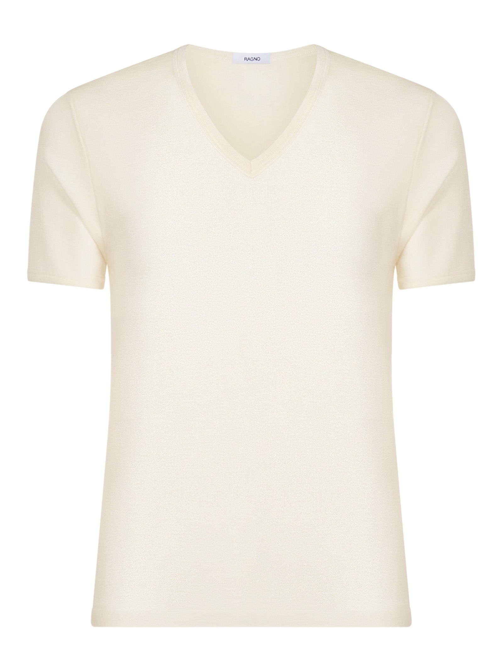 Merino Medium - Maglietta scollo a V in lana di peso medio Bianchi Uomo - Ragno