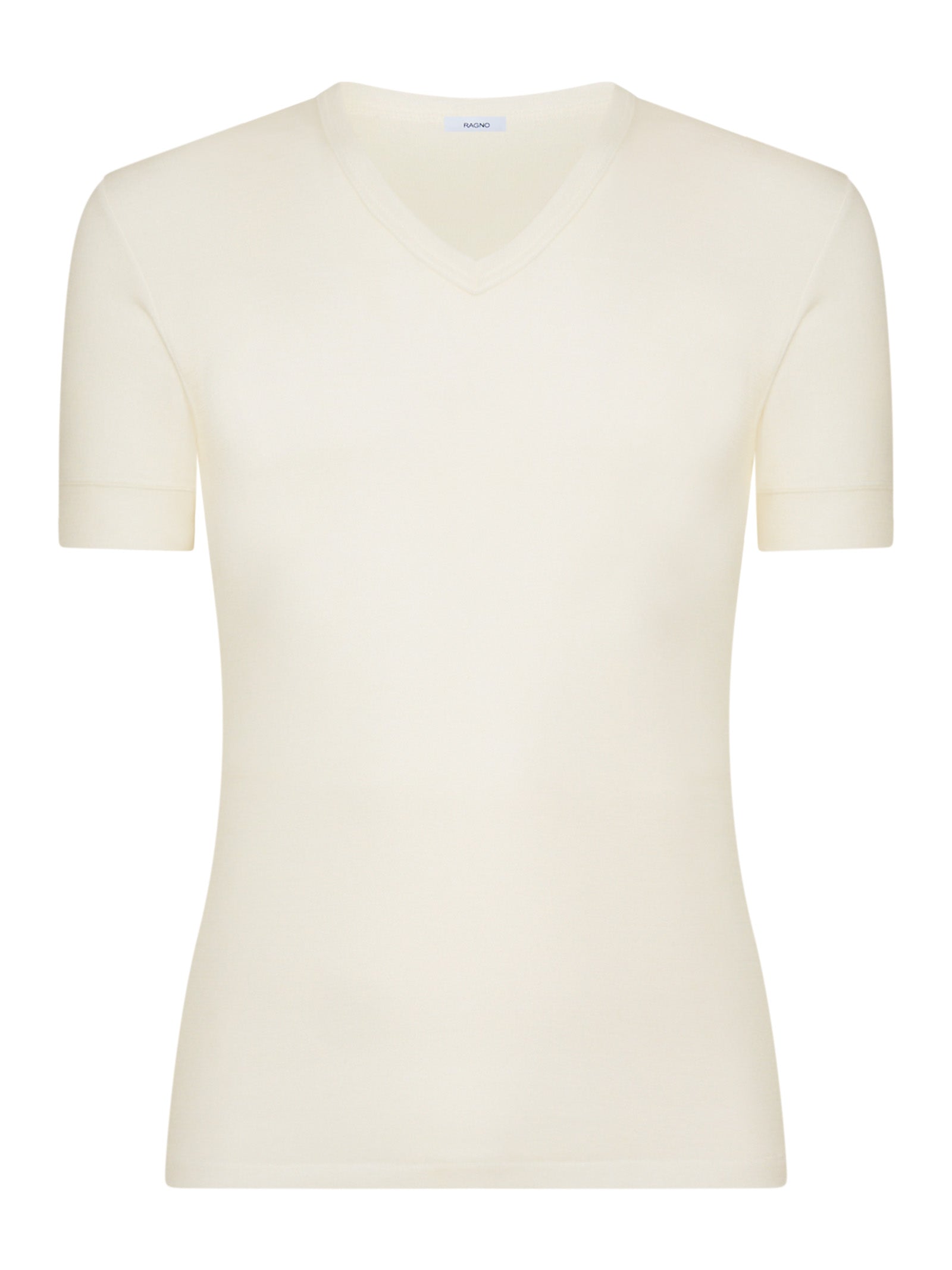 Sintonia luxury - Maglietta con scollo a V lana fuori e cotone sulla pelle Bianchi Uomo - Ragno