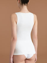 Sintonia Luxury - Canottiera spalla larga lana fuori e cotone sulla pelle con pizzo Bianchi Donna - Ragno