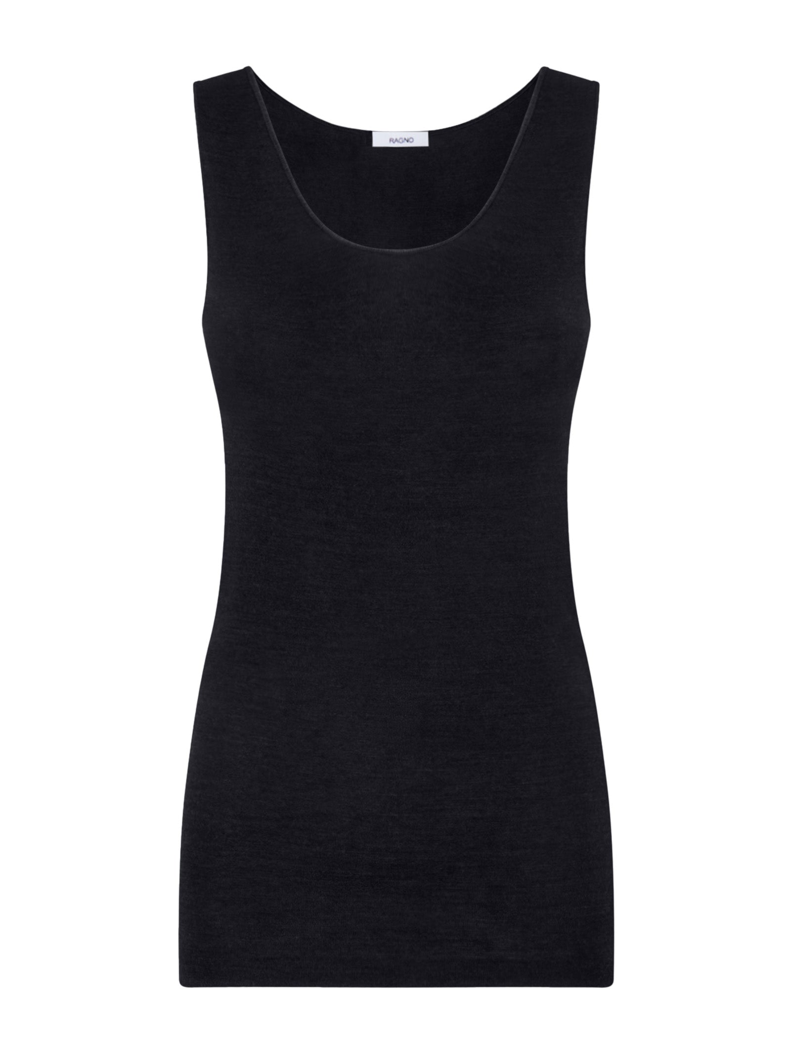 Sintonia - Canottiera spalla larga in tessuto doubleface Neri Donna - Ragno