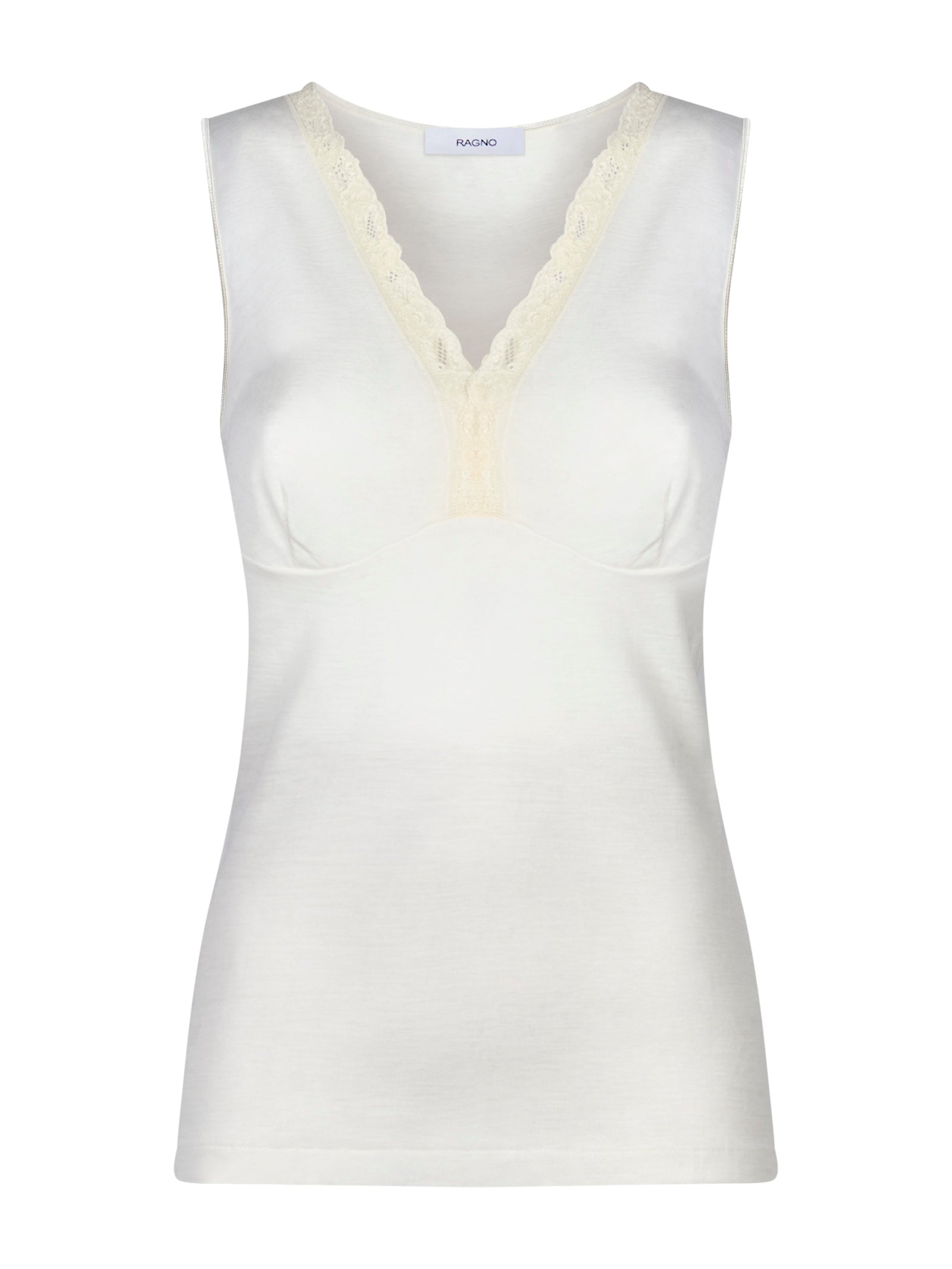 Merino Medium - Canottiera a spalla larga in lana Bianchi Donna - Ragno