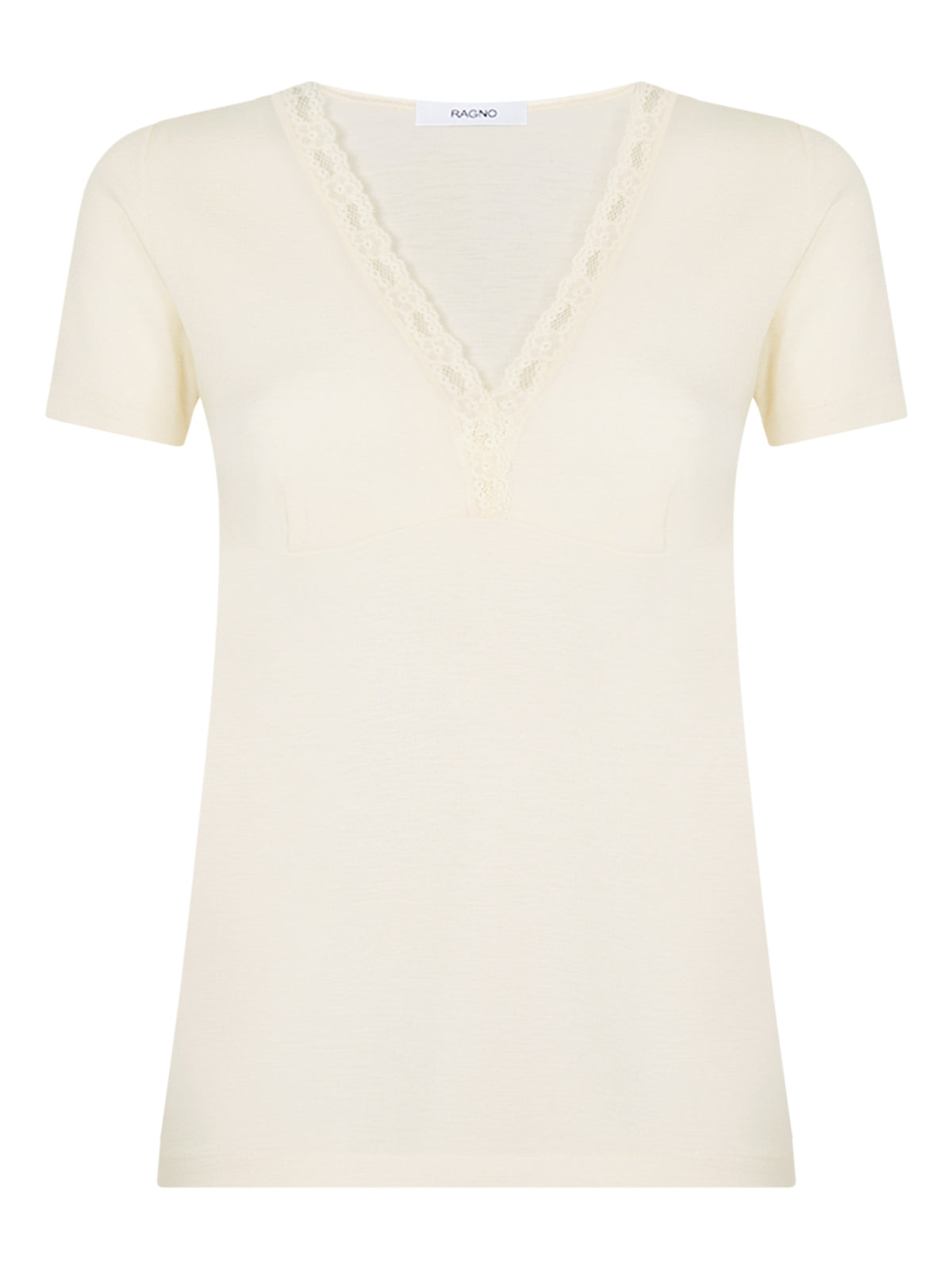Merino Medium - Maglietta scollo a V in lana Bianchi Donna - Ragno