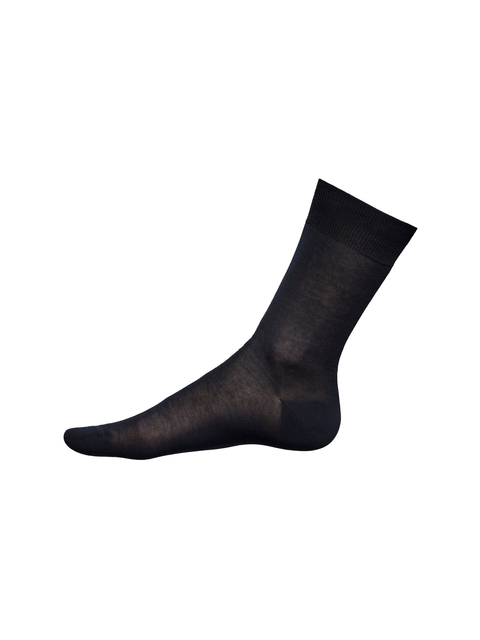 Calza corta in filo di Scozia Blu Uomo - Ragno