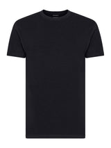 100% Cotton - Maglietta girocollo alto in cotone  Neri Uomo - Ragno