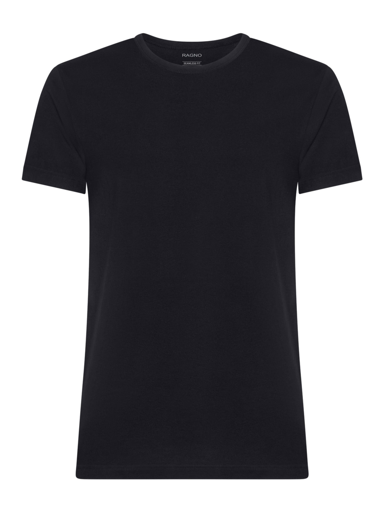 100% Cotton - Maglietta girocollo in cotone  Neri Uomo - Ragno