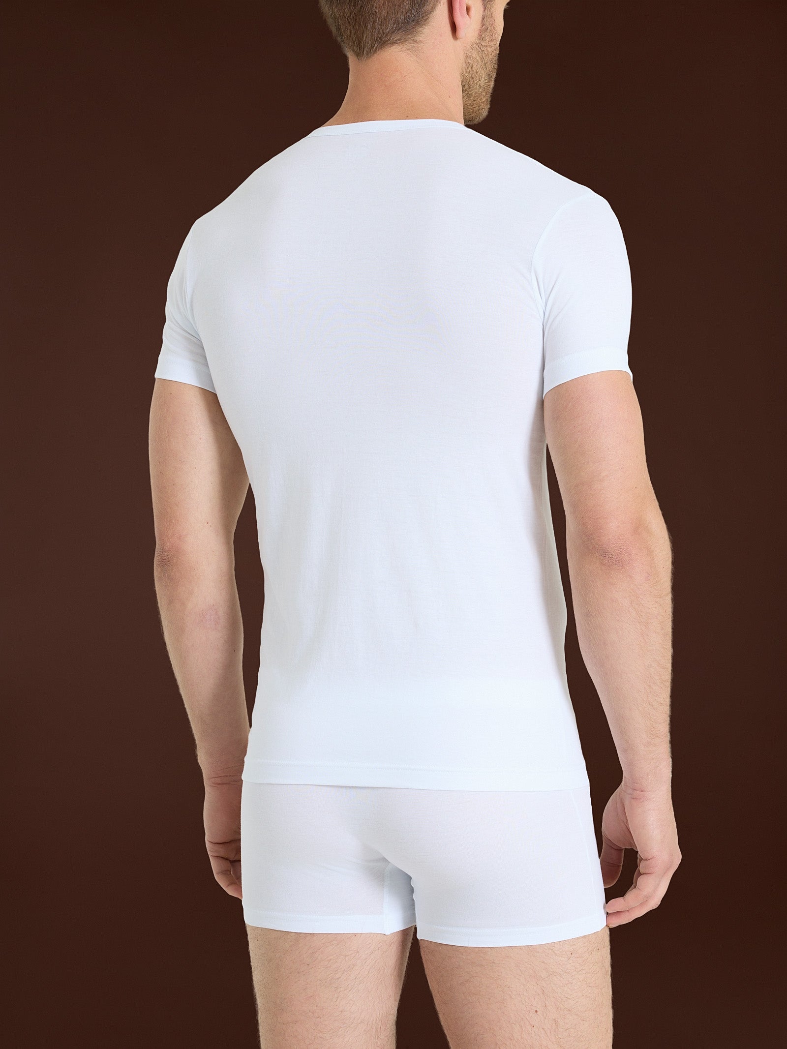 100% Cotton - Maglietta scollo a V in cotone  Bianchi Uomo - Ragno