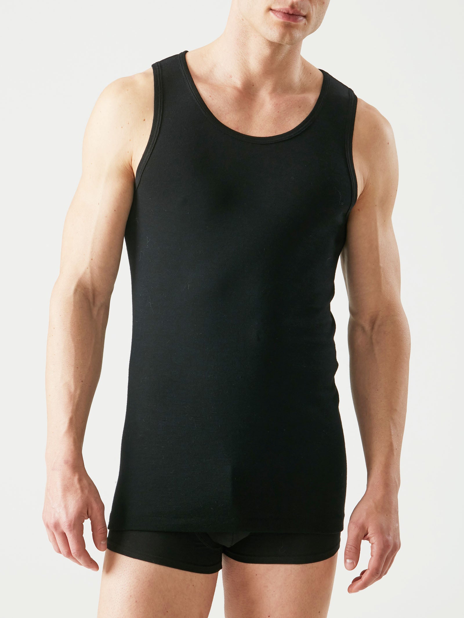 WSK - Canottiera in lana e seta Blu Uomo - Ragno